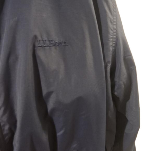 L.L. Bean Mens Warm-up Jacket in Navy Zip Pockets Gray Fleece Lined Size L Reg - Picture 4 of 7